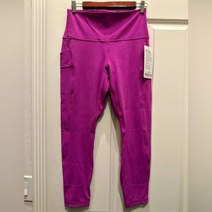 Lululemon Align High Rise Pant 25" NULU Size 10 Pockets Vivid Plum